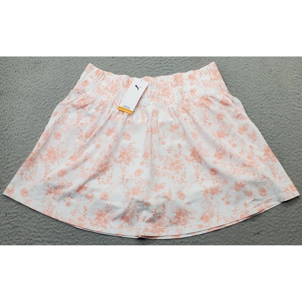 PUMA Tennis Skort Women Large Multi Golf Performance Sandy Printed Lined Pull On